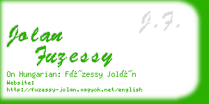 jolan fuzessy business card